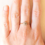 Anello vintage in oro giallo 9K con diamanti (0.10ctw ca.), anni ‘60/‘70