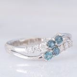 Anello contrarier vintage in platino con alessandriti (0.30ctw) e diamanti (0.21ctw)