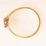 Anello a fiore antico in platino e oro giallo 18K con diamanti di taglio vecchia miniera, 1901-1910