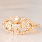 Anello vintage in oro giallo 18K con diamanti (0.62ctw ca.), anni ‘70/‘80