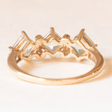 Anello vintage in oro giallo e bianco 9K con acquamarine (1.50ctw ca.) e diamanti (0.10ct ca.), anno 2012