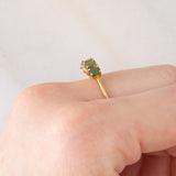 Veretta vintage in oro giallo 9K con cromotormaline verdi (0.60ctw)