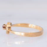 Solitario a cuore vintage in oro giallo 9K con granato, anni ‘80