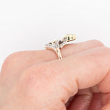 Anello antico in oro giallo e rosa 18K e argento con diamanti (0.40ctw ca.), anni ‘20