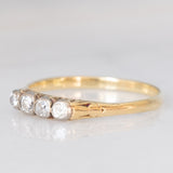 Veretta antica in oro giallo e bianco 14K con diamanti di taglio vecchia miniera (0.35ctw ca.), anni ‘30