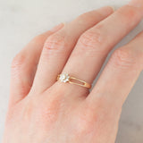 Anello a margherita in oro giallo 9K con diamanti (0.20ctw ca.), anno 1975