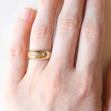 Trilogy gypsy vintage in oro giallo 8K con diamanti di taglio brillante (0.14ctw ca.), anni ‘70