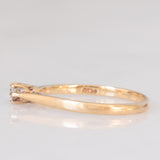Solitario vintage in oro giallo 9K con diamante di taglio brillante (0.10ct ca.), anno 1982