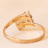 Anello vintage in oro giallo 9K con opali (0.35ctw ca.), anno 1981