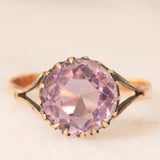 Solitario antico in oro giallo 9K con ametista (2.20ct ca.), primi del ‘900