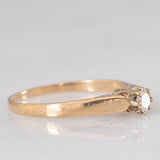 Solitario vintage in oro giallo 9K con diamante di taglio brillante (0.10ct ca.), anno 1989