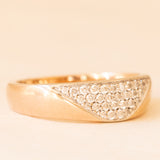 Anello vintage in oro rosa 14K con pavé di diamanti di taglio brillante (0.26ctw)