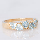 Veretta vintage in oro giallo 9K con acquamarine (0.97ctw)