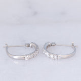 Orecchini a cerchio vintage in platino con diamanti (0.50ctw), anni ‘90/anni ‘2000