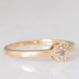 Anello a fiore vintage in oro giallo 14K con diamanti di taglio brillante (0.10ctw ca.), anni ‘80