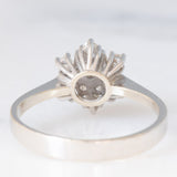 Anello a fiocco di neve in oro bianco 14K con diamanti di taglio brillante (0.55ctw ca.), anni ‘70/‘80