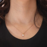 Ciondolo punto luce vintage in oro giallo e bianco 18K con diamante di taglio brillante (0.25ct ca.)