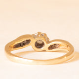 Anello vintage in oro giallo 9K con diamanti (0.10ctw ca.), anno 1995