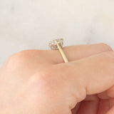 Anello a margherita vintage in oro giallo 9K con diamanti di taglio brillante (0.33ctw ca.), anni ‘80