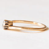 Anello Toi et Moi vintage in oro giallo 14K con diamanti di taglio vecchia Europa (0.20ctw ca.), anni ‘60/‘70