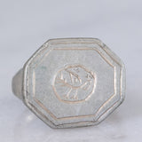 Anello medievale in argento con incisioni di una colomba, XI/XIV secolo d.C.