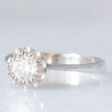 Solitario vintage in oro bianco 18K con diamante di taglio brillante (0.42ct ca.), anni ‘60