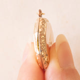 Ciondolo portafoto ottagonale vintage con lamina in oro giallo 9K su metallo, anni ‘40/‘50