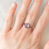 Solitario antico in oro giallo 9K con ametista (2.20ct ca.), primi del ‘900