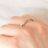 Anello vintage a fiocco in oro rosa e bianco 14K con diamanti