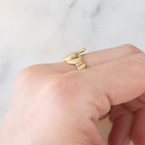“Amicizia, amore, lealtà” Anello Claddagh vintage in oro giallo 9K con diamante
