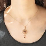 Pendente antico lavalier in oro rosa 9K con ametiste (0.50ctw ca.), anni ‘10/‘20
