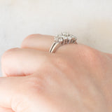 Anello vintage in oro bianco 14K con diamanti di taglio brillante (0.58ctw ca.), anni ‘60/‘70