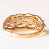 Anello vintage in oro giallo 9K con tanzaniti (0.75ctw ca.), anni ‘70/‘80