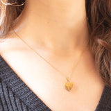 Ciondolo portafoto vintage a forma di cuore in oro giallo 8K, anni ‘50