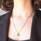 Collier in oro bianco 18K con smeraldo (1.20ct ca.) e diamanti di taglio brillante (0.58ctw ca.)