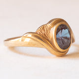 Anello vintage in oro giallo 9K con alessandrite sintetica, anni ‘80/‘90
