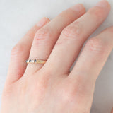 Veretta vintage in oro giallo 9K con zaffiri (0.12ctw ca.) e diamanti (0.04ctw ca.), anno 1988