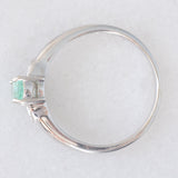 Trilogy moderno in oro bianco 9K con smeraldo (0.40ct ca.) e diamanti (0.03ctw ca.), anno 2007