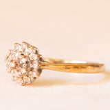 Anello vintage in oro giallo 9K con diamanti (0.10ctw ca.), anni ‘60/‘70