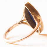 Anello a navette vintage in oro giallo 9K con jasperware rappresentante la dea Diana, anni ‘70