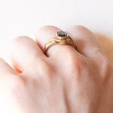 Anello vintage in oro giallo 9K con alessandrite sintetica, anni ‘80/‘90