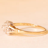 Anello vintage in oro giallo e bianco 9K con diamanti (0.10ctw ca.), anno 1998