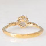 Anello a fiore vintage in oro giallo 9K con diamanti di taglio brillante (0.25ctw ca.), anni ‘80/‘90