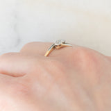 Anello Art Nouveau in oro giallo e bianco 14K con diamanti (0.30ctw ca.), anni ‘20