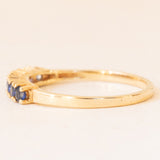 Veretta vintage in oro giallo 18K con zaffiri (0.35ctw ca.), anni ‘60/‘70