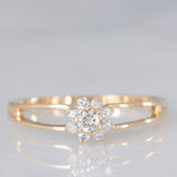 Anello a margherita in oro giallo 9K con diamanti (0.20ctw ca.), anno 1975