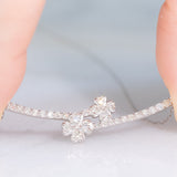 Collier vintage in platino con decorazione con quadrifogli con diamanti (0.43ctw)