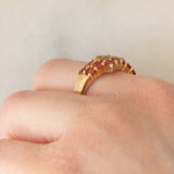 Anello in oro giallo 9K con pietre rosse