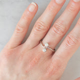 Toi et Moi vintage in oro bianco 14K con diamanti di taglio brillante (0.40ctw ca.), anni ‘70/‘80