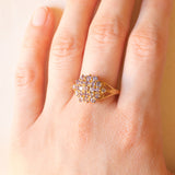 Anello vintage in oro giallo 9K con tanzaniti (1.10ctw ca.), anni ‘80/‘90